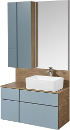 Акватон Мебель для ванной Мишель 100 дуб рустикальный/фьорд – фотография-1